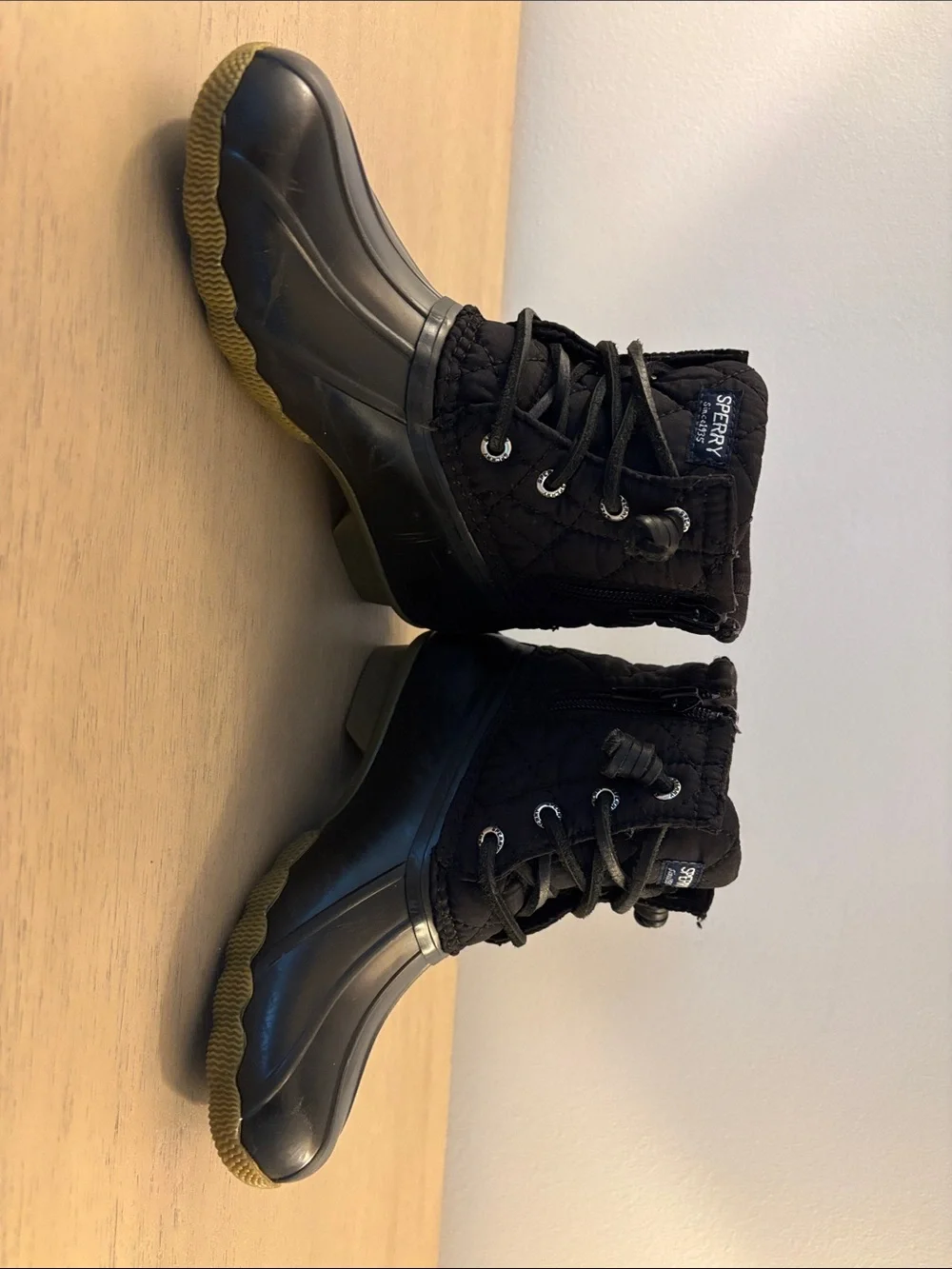 Kids’ Sperry Black Saltwater Duck Boots - Size 12